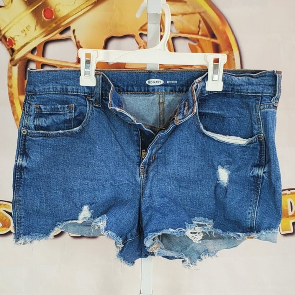 Old Navy Blue Distressed Cutoff Jean Shorts Size 12